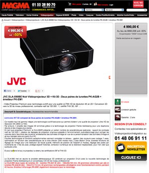 JVC DLA-90 3D Ready : quelques unités à saisir à -50% !