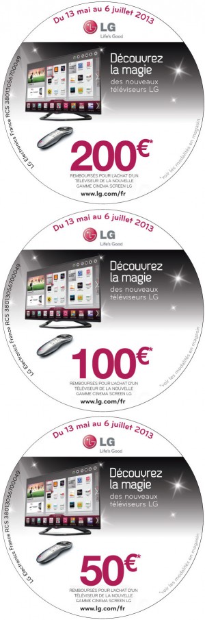 Offre de remboursement LG Smart TV : jusqu'à 200 € remboursés Offre de remboursement LG Smart TV : jusqu'à 200 € remboursés