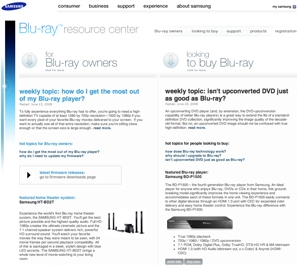 Site Samsung : Blu-Ray Ressource Center