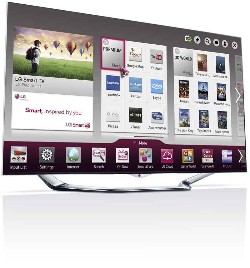 TV LED LG LA860V mise à jour prix, référence et commercialisation