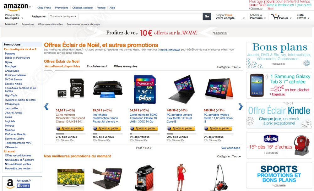 Offres éclair Amazon… les affaires du jour