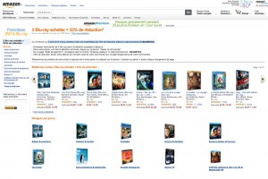 Nouvelle promotion Blu-Ray Amazon : 3 Blu-Ray achetés, 33% de réduction