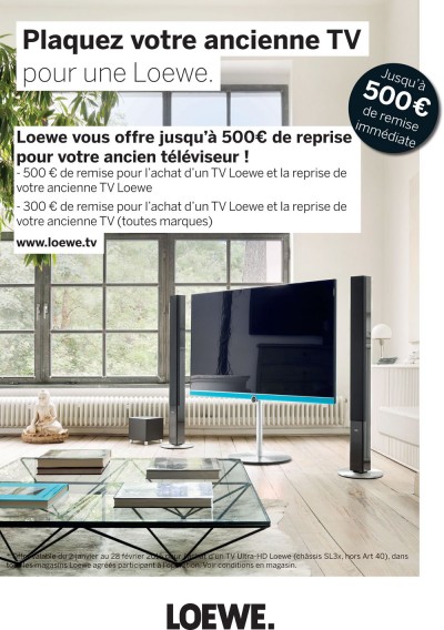 Plaquez votre TV pour un TV Loewe : jusqu'à 500 € de reprise