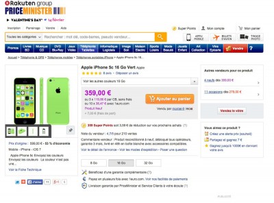 Bon plan internet smartphones : iPhone 5C 16 Go neuf -40%