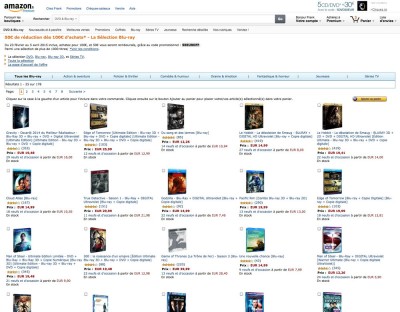 Promos sur 1 500 BD/DVD Amazon : 50 € de réduction dès 100 € d'achat