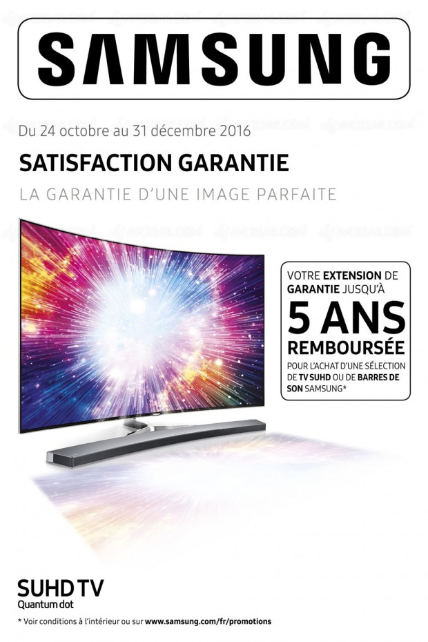 Offre de remboursement « Samsung satisfaction garantie TV »