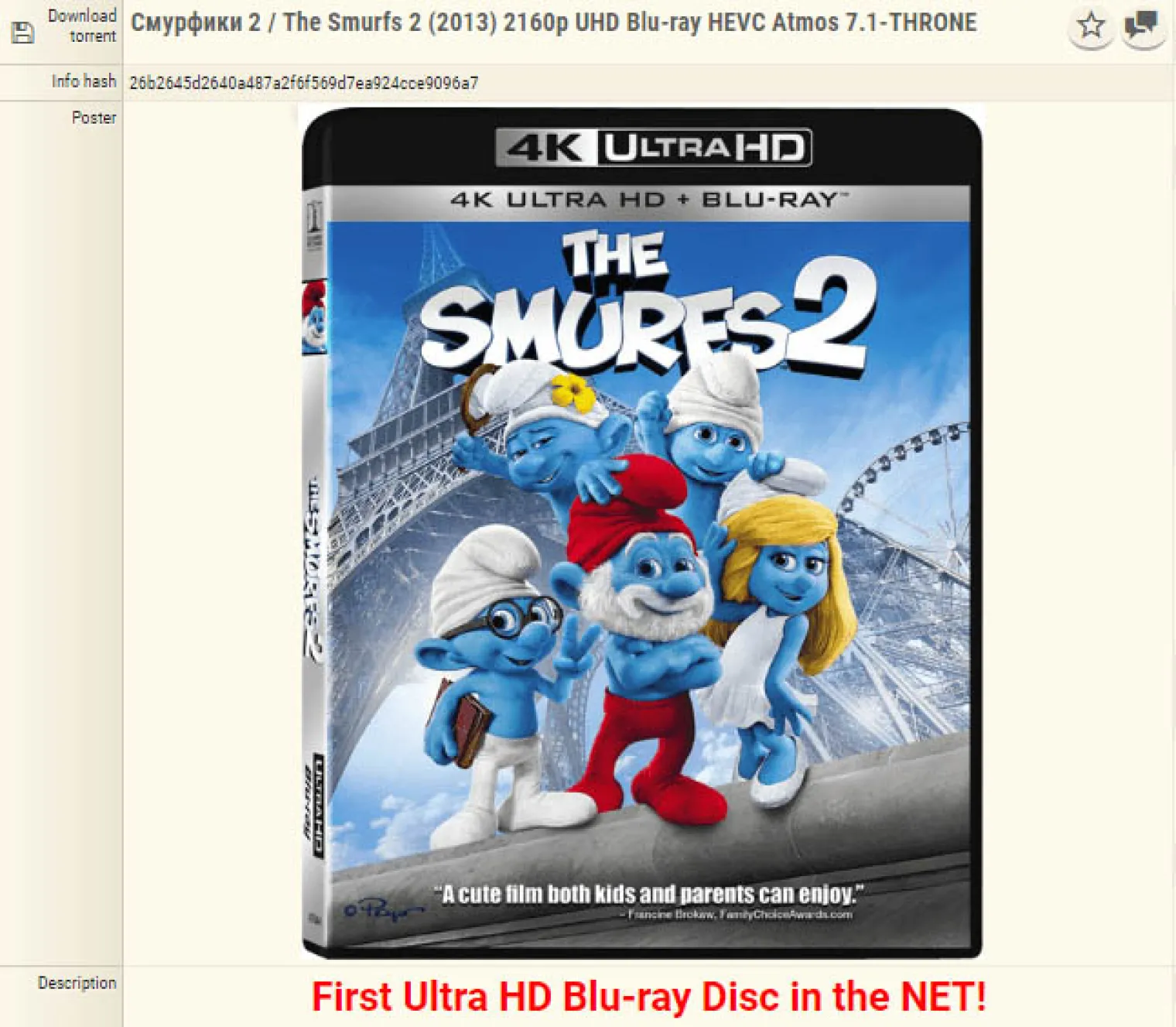 les-schtroumpfs-2-tout-premier-ultra-hd-blu-ray-pirate