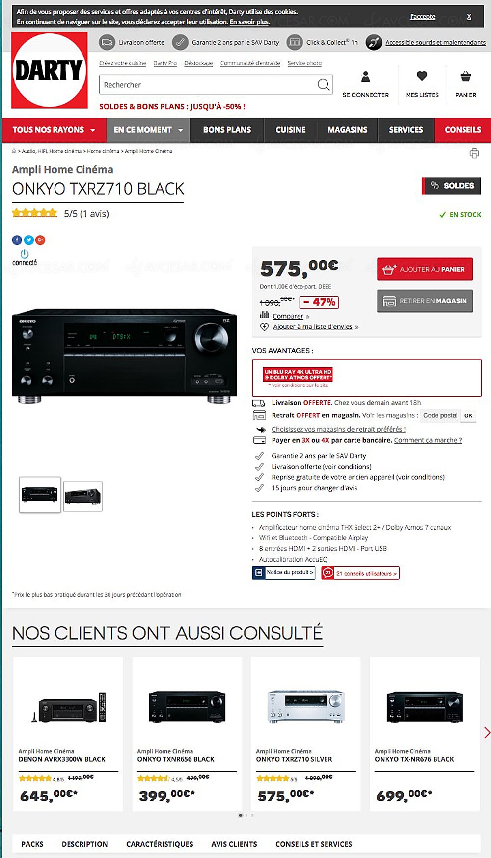Soldes Ete 2017 Bons Plans Darty Com Amplificateurs Home Cinema Onkyo Jusqu A 47