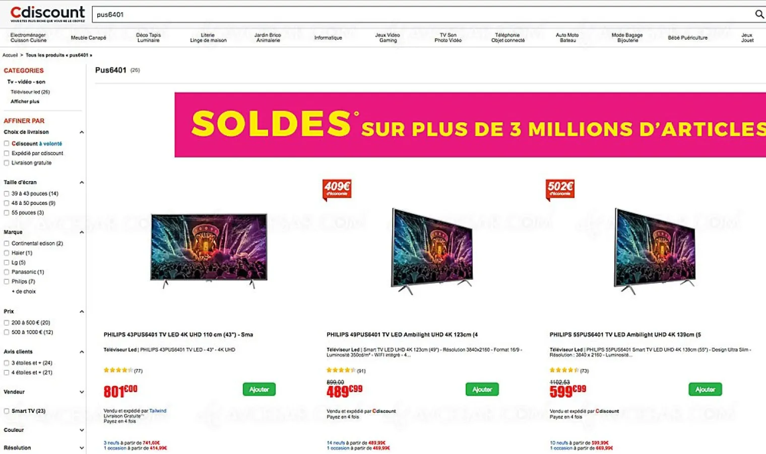 soldes-ete-2017-bon-plan-cdiscount-com-tv-philips-55pus6401-65pus6401-a-45-5