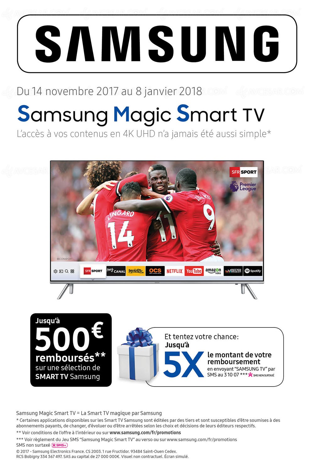 offre de remboursement samsung magic smart tv jusqu a 500 et tentez de multiplier jusqu