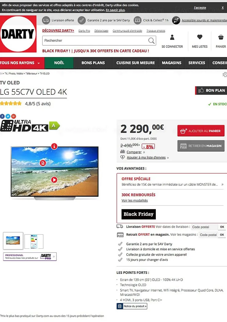 black-friday-tv-oled-lg-55c7v-a-1-990-au-lieu-de-2-290-euros