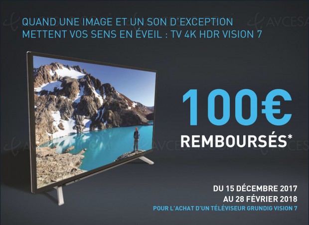 Offre de remboursement TV Ultra HD Grundig Vision 7, 100 € remboursés