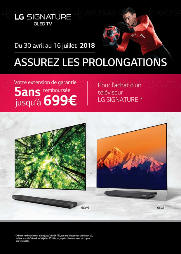 Offre de remboursement TV Oled LG extension de garantie Assurez les prolongations, jusqu'à 699 € remboursés