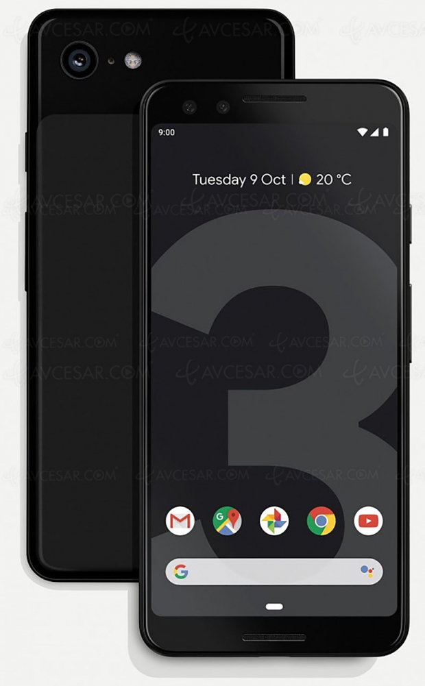 Nouveau smartphone Google Pixel 3 : écran Oled 5,5'' HDR et 100% DCI‑P3 et Google Assistant