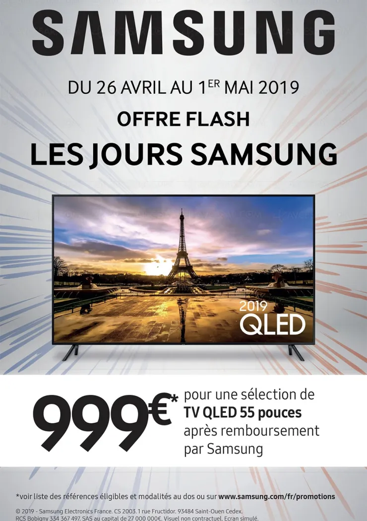 french-days-offre-de-remboursement-flash-tv-qled-2019-jusqu-a-300-rembourses-soit-999-pour-un-samsung-qled-55q6xr