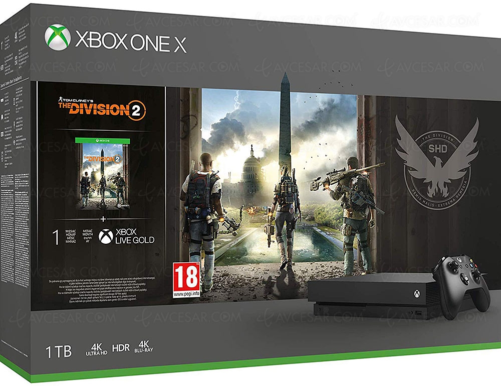 Bons plans Amazon, Xbox One X 1 To + 1 ou 2 jeux + 1 mois Xbox Live