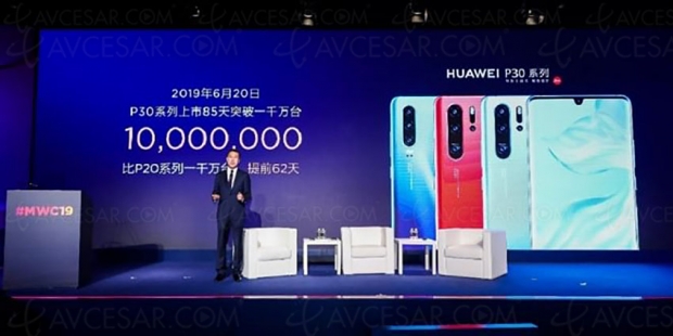 Ventes smartphones série Huawei P30 : 10 millions en moins de trois mois
