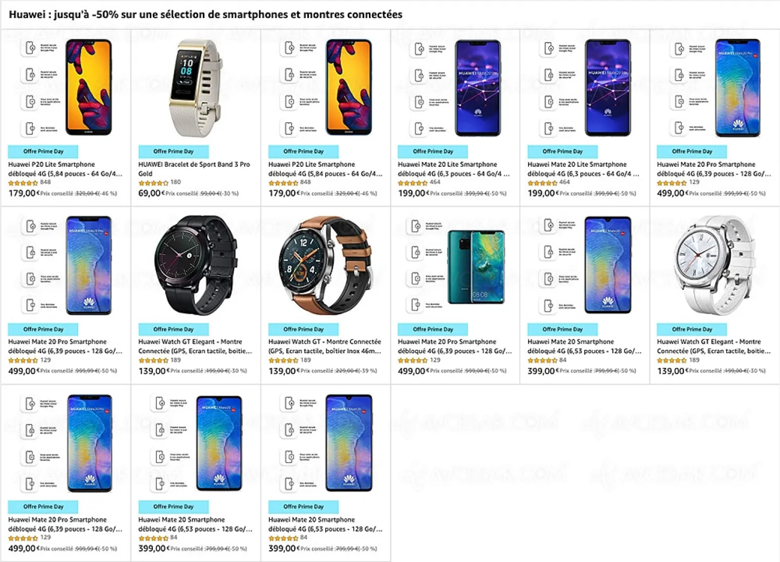 amazon-prime-day-2019-huawei-mate-20-mate-20-pro-p20-lite-montre-gt-watch-et-bracelet-sport-band-3-pro-jusqu-a-50