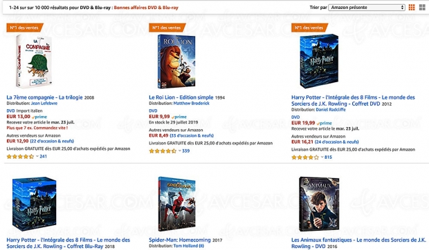Amazon Bonnes Affaires, 7 000 4K Ultra HD Blu‑Ray, Blu‑Ray et DVD jusqu'à -50%