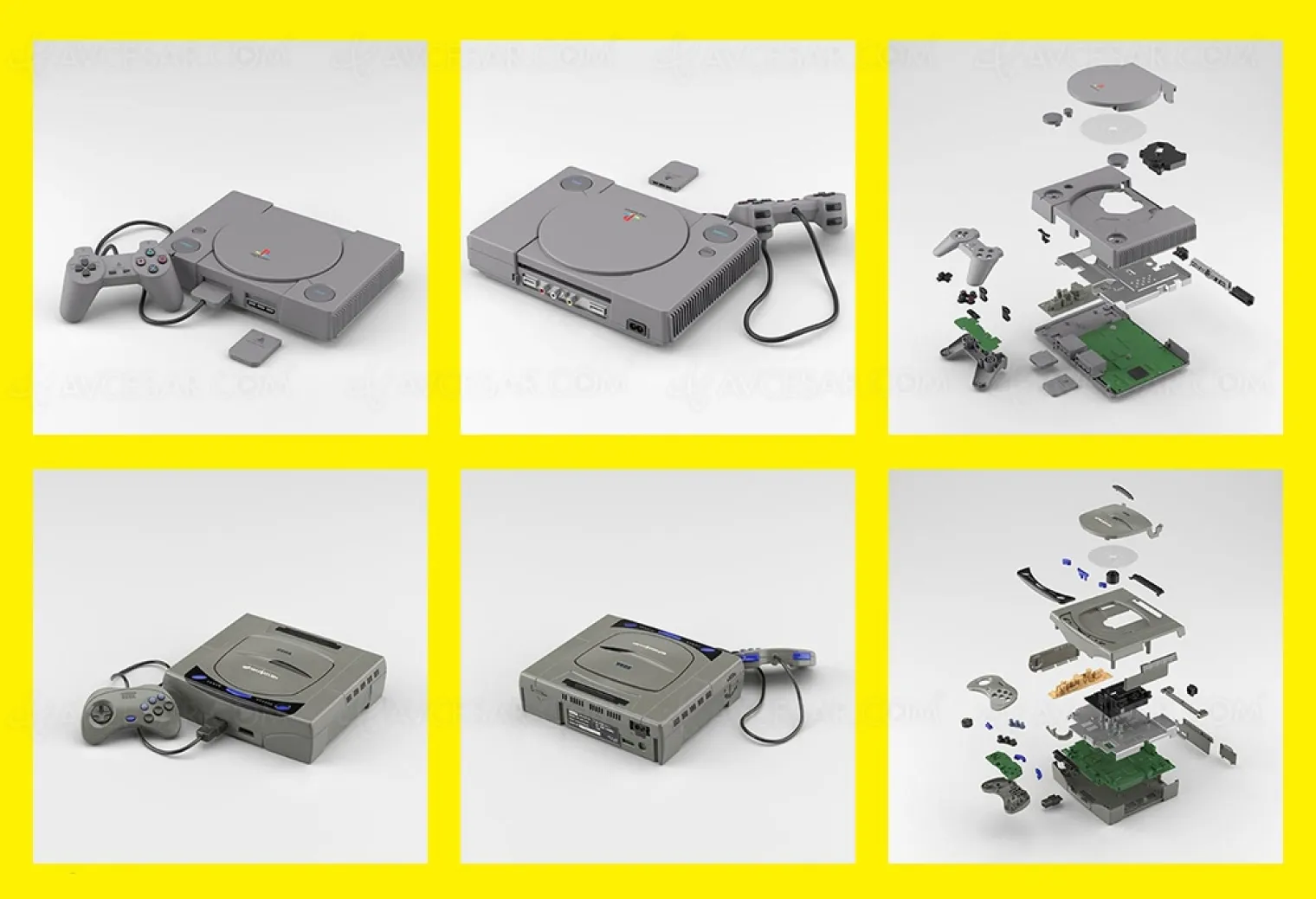 consoles-retro-playstation-et-saturn-en-modeles-reduits