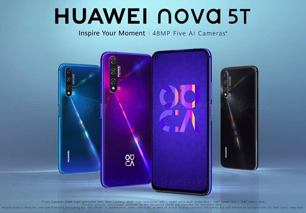 Smartphone Huawei Nova 5T cible les plus jeunes : prix agressif et  équipement riche