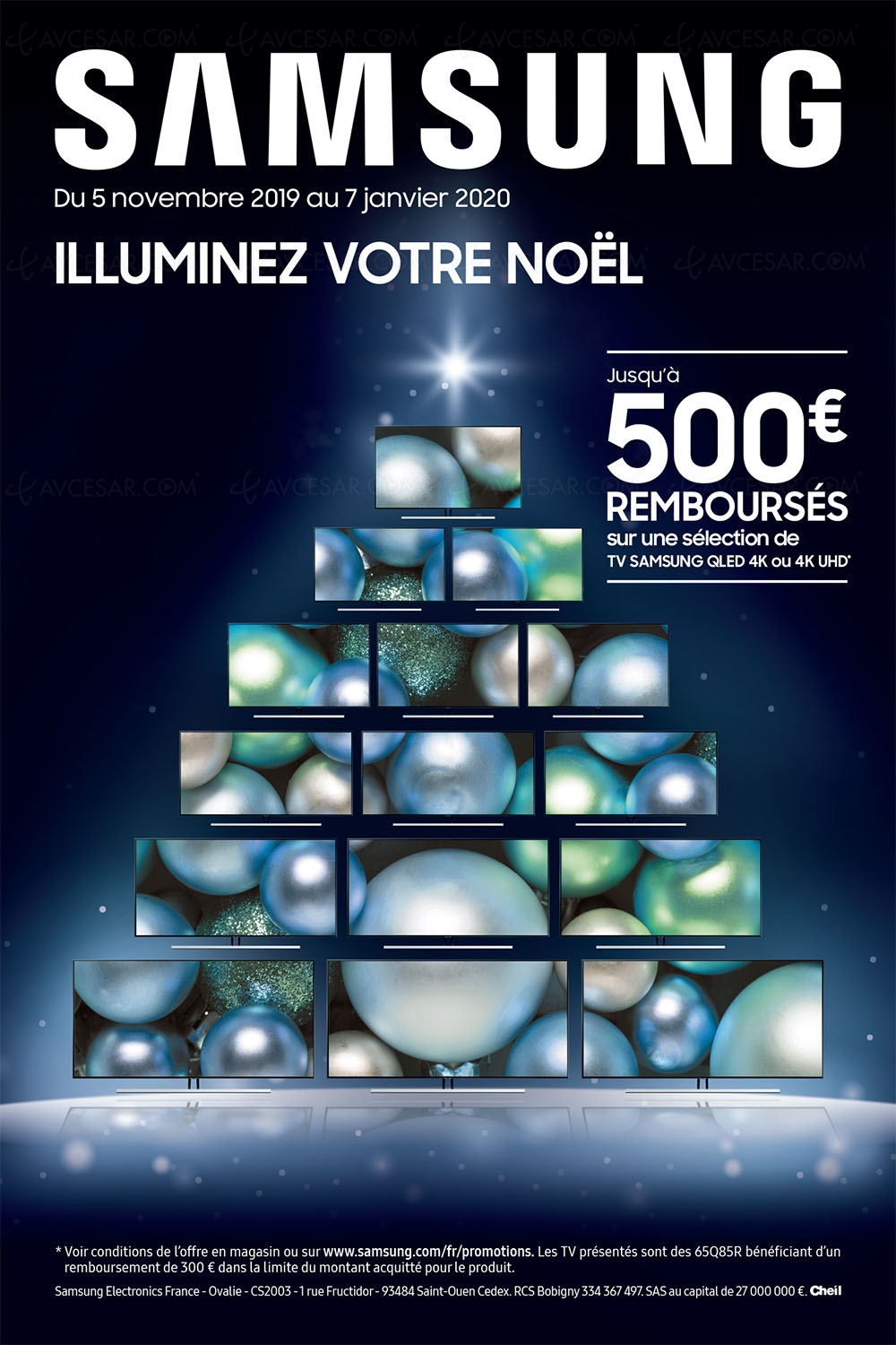 Offre de remboursement TV&nbsp;Samsung QLED et&nbsp;Ultra&nbsp;HD, jusqu'à&nbsp;500&nbsp;€&nbsp;remboursés