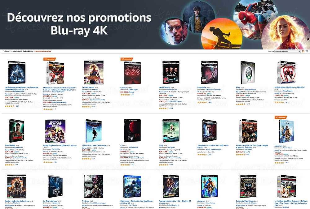 Amazon, 239 coffrets 4K&nbsp;Ultra HD Blu&#8209;Ray à petits prix jusqu'au 15&nbsp;novembre
