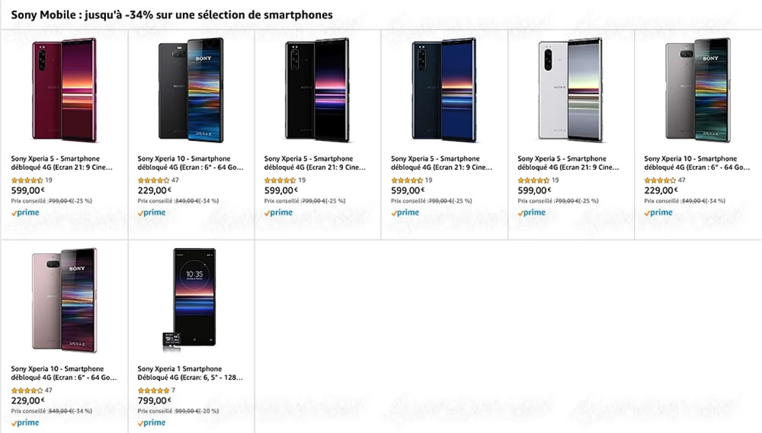 black-friday-2019-amazon-sony-smartphones-xperia-1-xperia-5-et-xperia-10-jusqu-a-34-de-remise