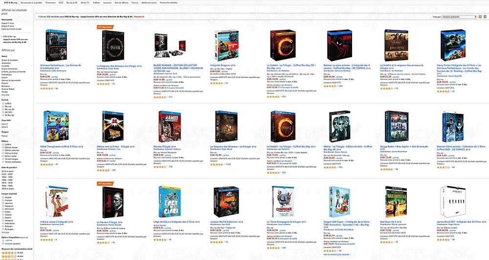 Cyber Monday 2019 > Amazon, 283&nbsp;coffrets 4K&nbsp;Ultra&nbsp;HD et&nbsp;Blu&#8209;Ray à&nbsp;-50%