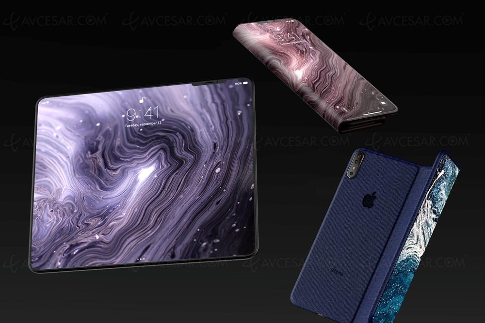 iPhone Pro, concept de smartphone&nbsp;pliable