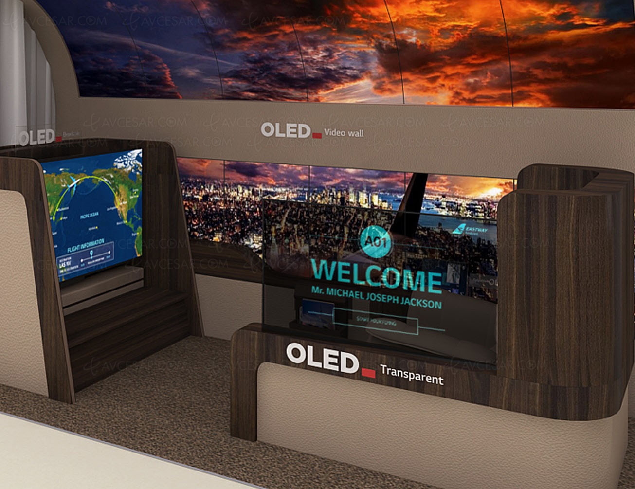 CES 20 > LG Display&nbsp;: écran Oled déroulable au&nbsp;plafond +&nbsp;multitude d'écrans Oled&nbsp;concept