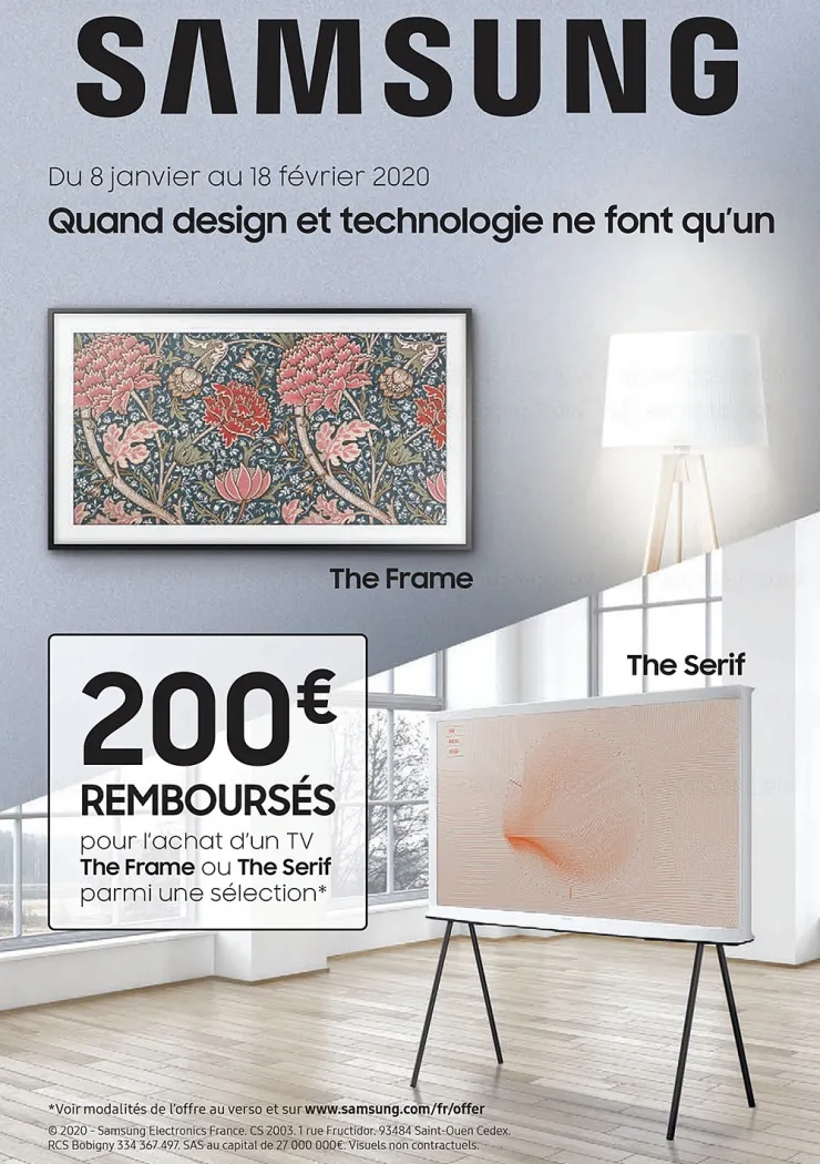 offre-de-remboursement-tv-samsung-the-frame-ou-the-serif-200-rembourses