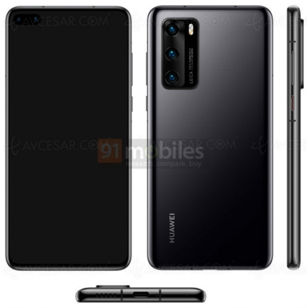 Nouveau smartphone Huawei P40, image en fuite