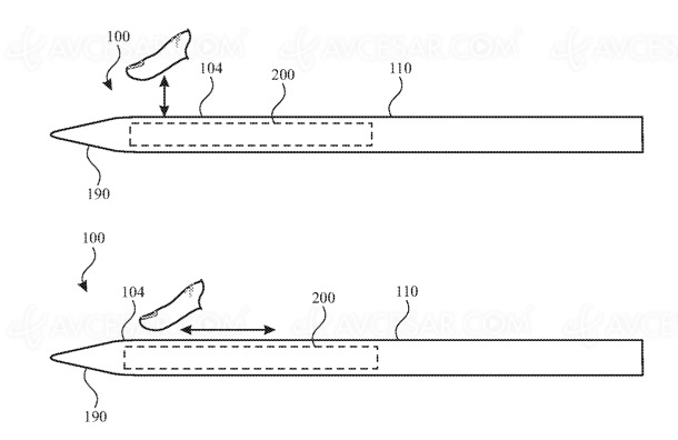 Apple Pencil avec caméra, enceinte, micro, surface tactile,&nbsp;etc.