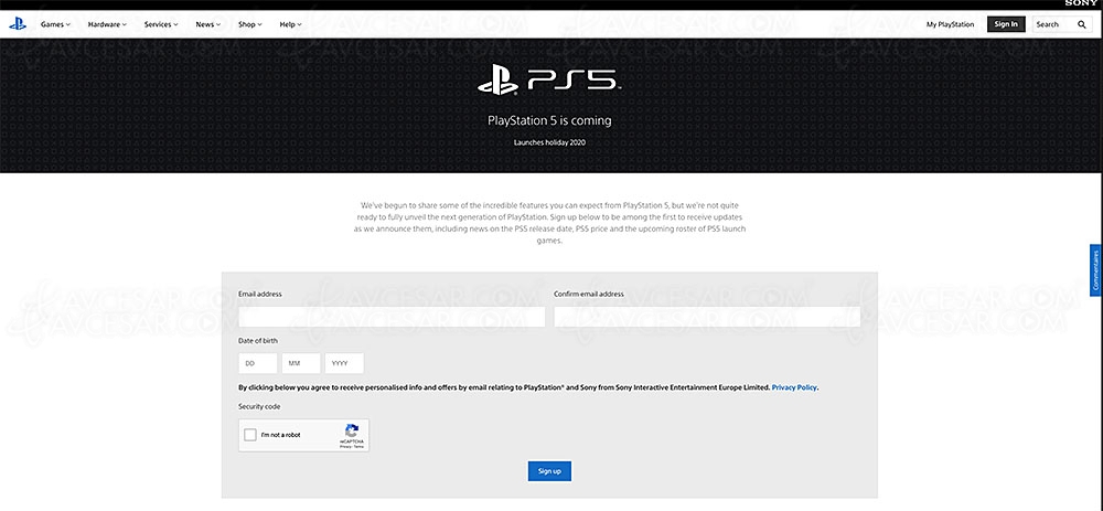 PlayStation&nbsp;5&nbsp;: page officielle en ligne, inscrivez‑vous pour recevoir des&nbsp;infos