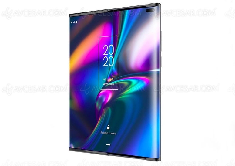 Smartphone TCL à écran extensible, images&nbsp;en&nbsp;fuite