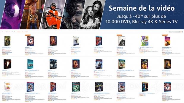 Amazon semaine de la vidéo, 10 000 4K Ultra HD, Blu‑Ray, DVD jusqu'à ‑63%