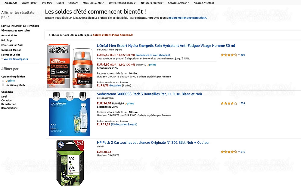 Soldes et bons plans Amazon, 300&nbsp;000&nbsp;articles à prix&nbsp;réduits