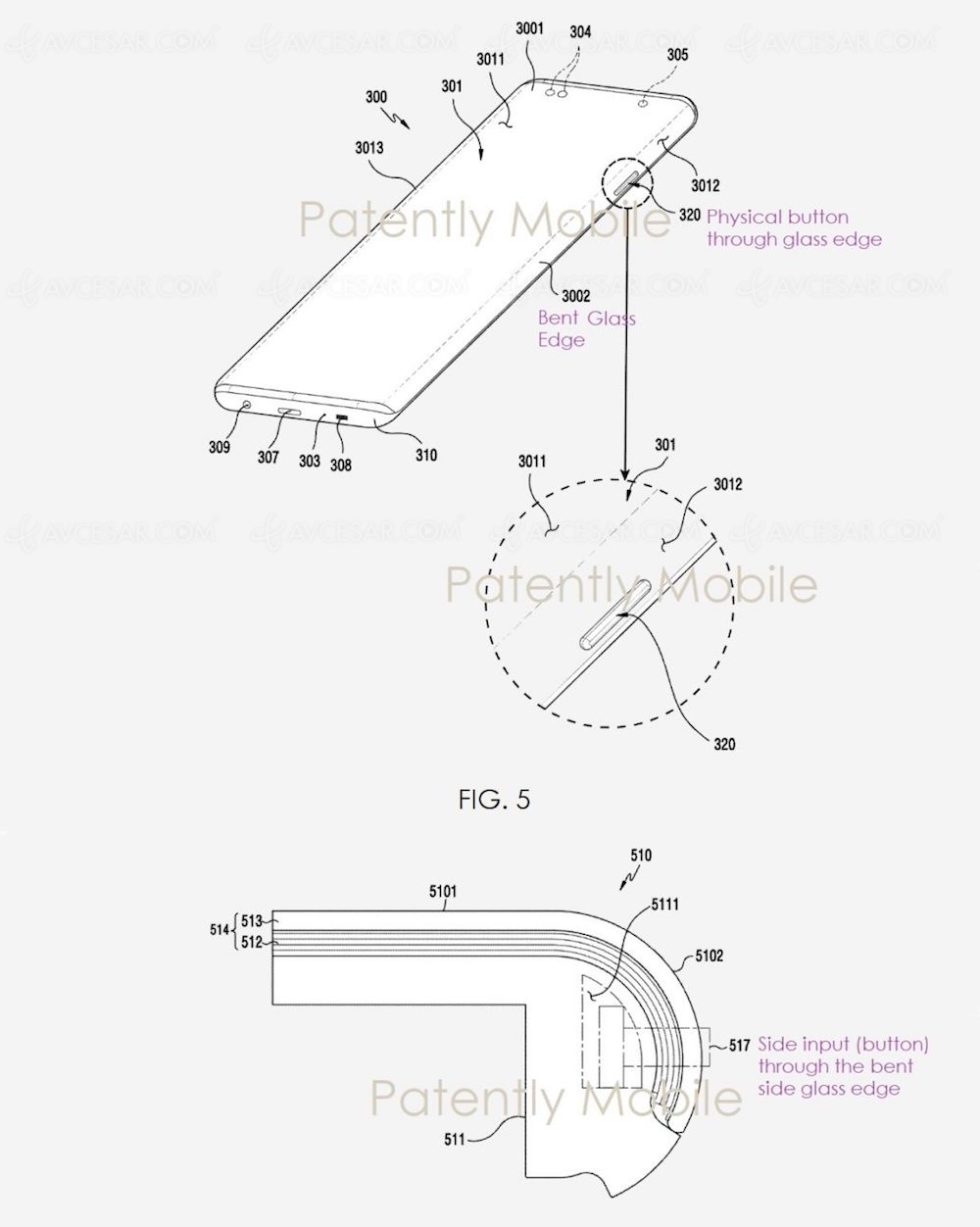 Des boutons qui sortent de l’écran du&nbsp;smartphone (brevet&nbsp;Samsung)