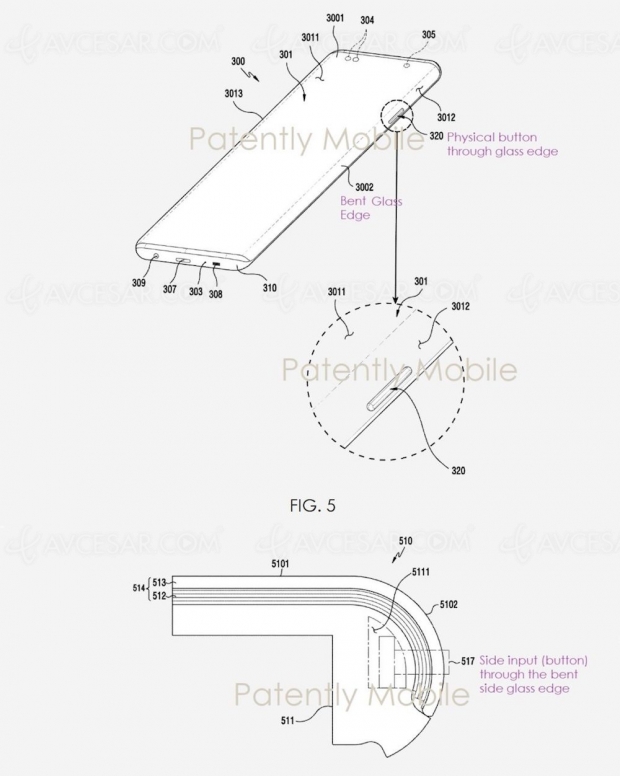 Des boutons qui sortent de l’écran du smartphone (brevet Samsung)