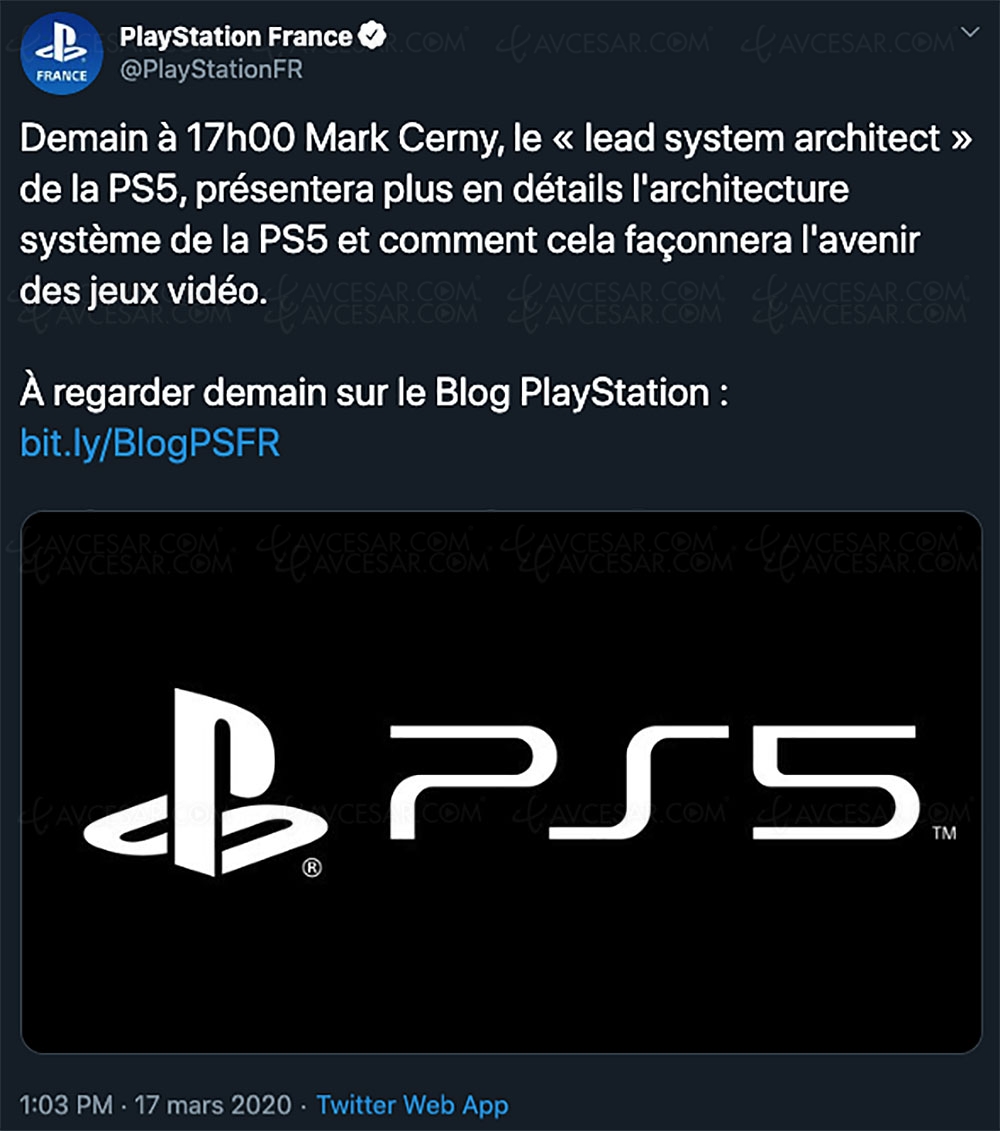 PlayStation&nbsp;5, les infos officielles demain, 18&nbsp;mars&nbsp;2020 à&nbsp;17h00