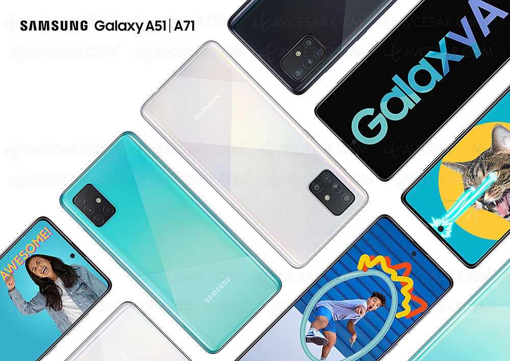 Samsung Galaxy A51 et Samsung Galaxy&nbsp;A71, grand écran et&nbsp;quadruple capteur&nbsp;photo