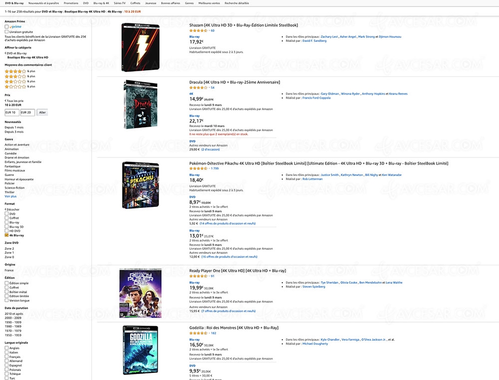 Amazon, 150 coffrets 4K&nbsp;Ultra&nbsp;HD Blu&#8209;Ray à moins de&nbsp;20&nbsp;€
