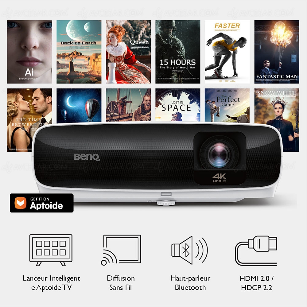 BenQ TK810 simili Ultra&nbsp;HD/4K, HDR10, HDR&nbsp;HLG et interpolation&nbsp;d'images