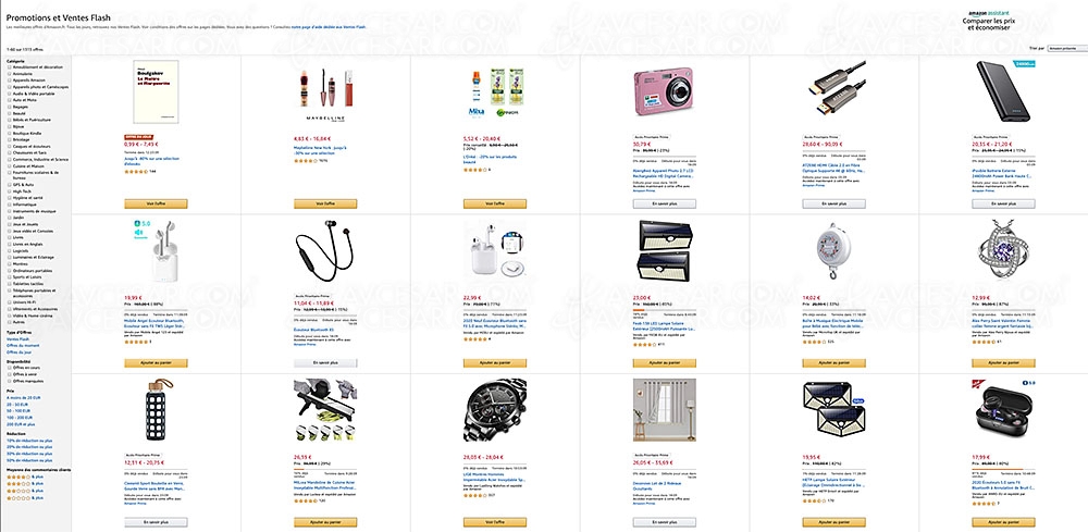 Ventes flash et promotions Amazon, 389&nbsp;produits jusqu'à&nbsp;95% de&nbsp;remises