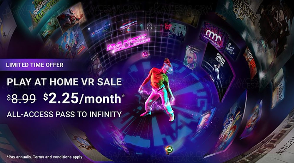 Réductions 75% abonnement Viveport Infinity à&nbsp;l'initiative Play At&nbsp;Home&nbsp;(#confinement)