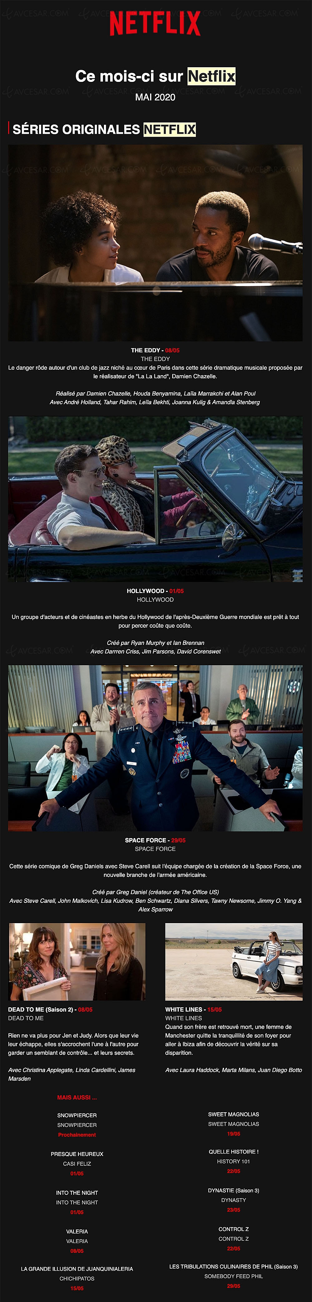 Quoi de neuf sur Netflix en&nbsp;mai&nbsp;? De quoi tenir pendant le&nbsp;confinement