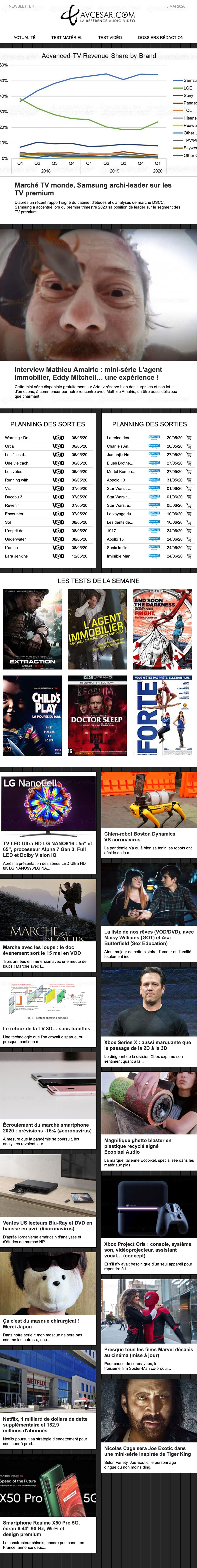 AVCesar.com présente sa nouvelle&nbsp;Newsletter