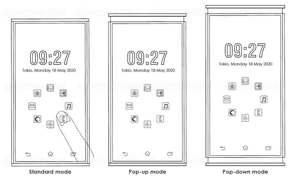 Smartphone Sony Xperia à double bord&nbsp;rétractable