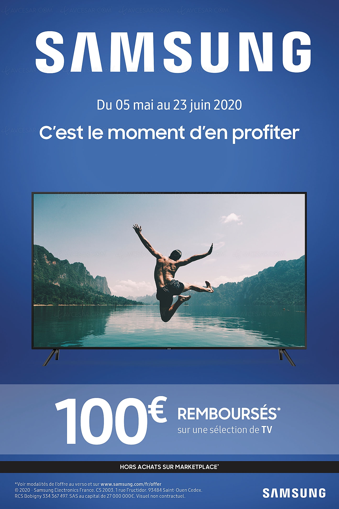 Offre de remboursement TV Samsung&nbsp;QLED et&nbsp;TV Ultra&nbsp;HD 4K, 100&nbsp;€&nbsp;remboursés
